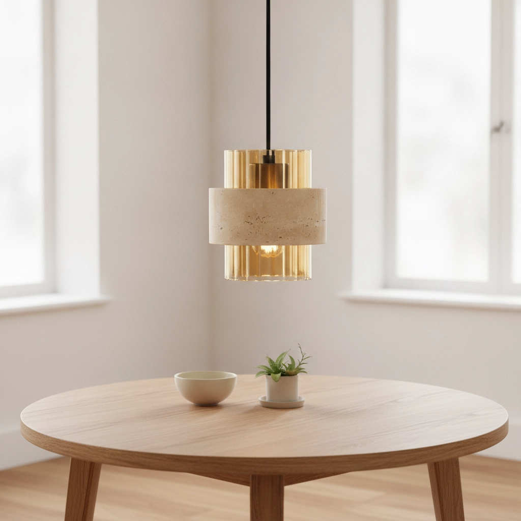 Moderne hanglamp Melony amber glas met zand bruin