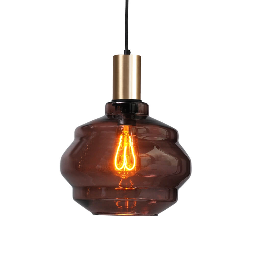 3-lichts hanglamp - goud - Porto met Ball red glazen - Ø 24cm Masterlight 8718121269597