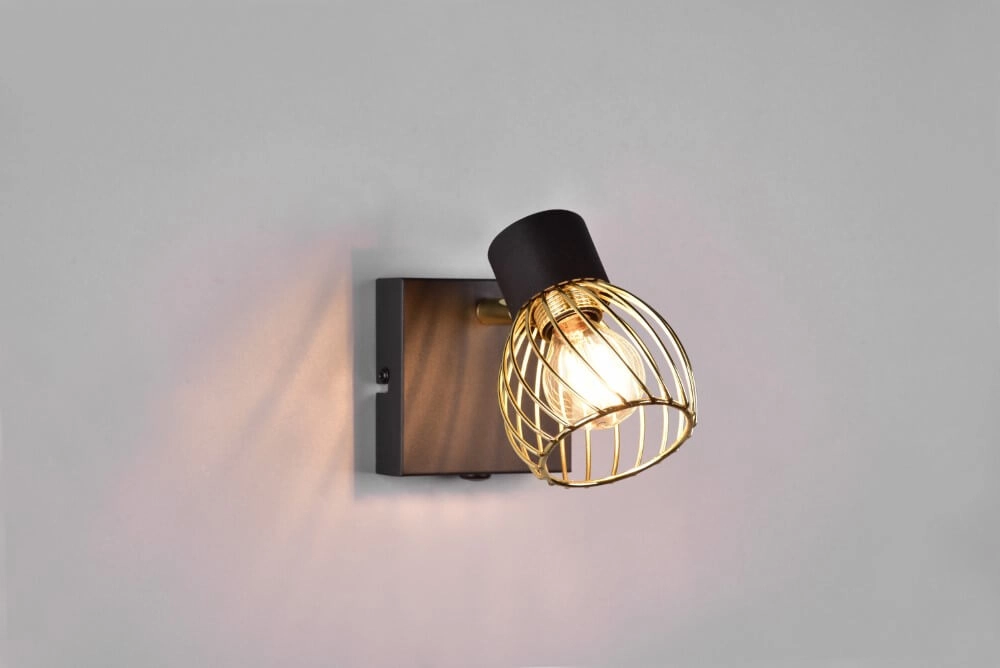 Design wandlamp Ardon zwart met goud Trio 4017807560886