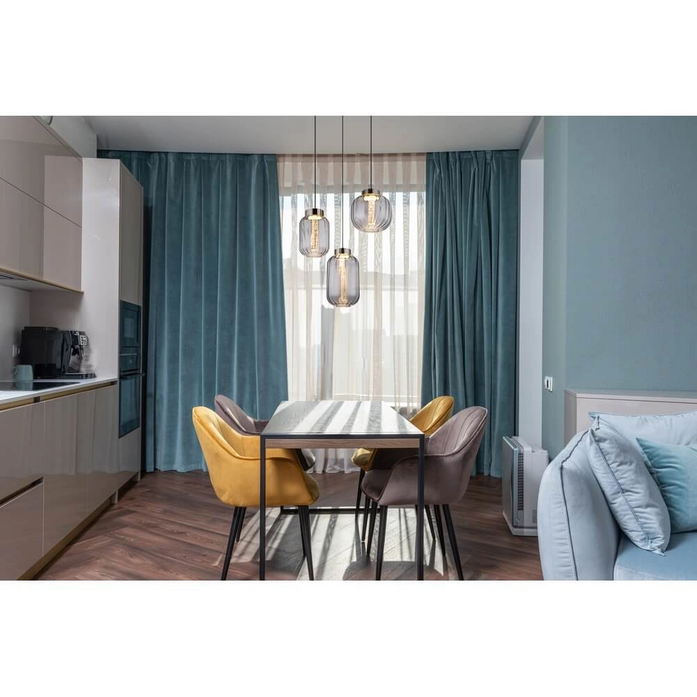 Ronde hanglamp Fluoro 3-lichts zwart Globo 9007371474349