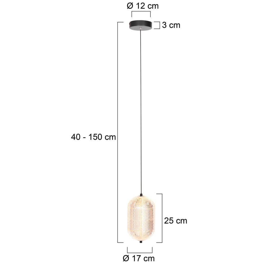 Hanglamp Geripu zwart met amber glas Steinhauer 8712746173772