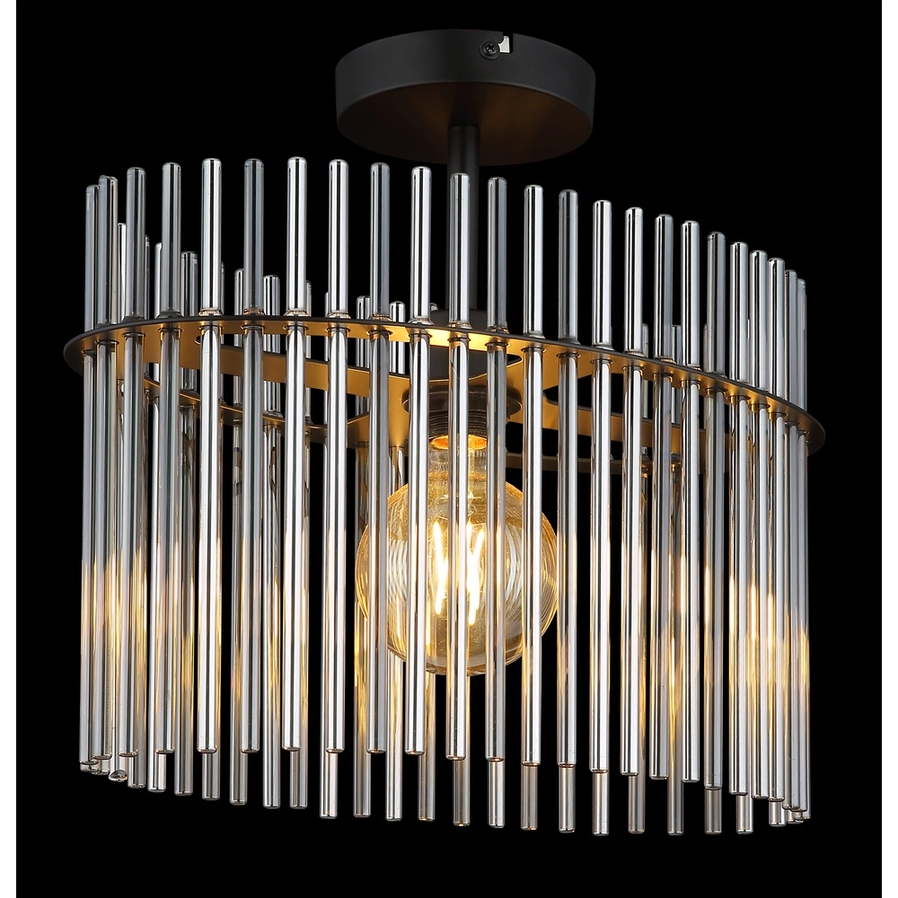 Plafondlamp Gorley enkel zwart met glas staafjes Globo 9007371525621