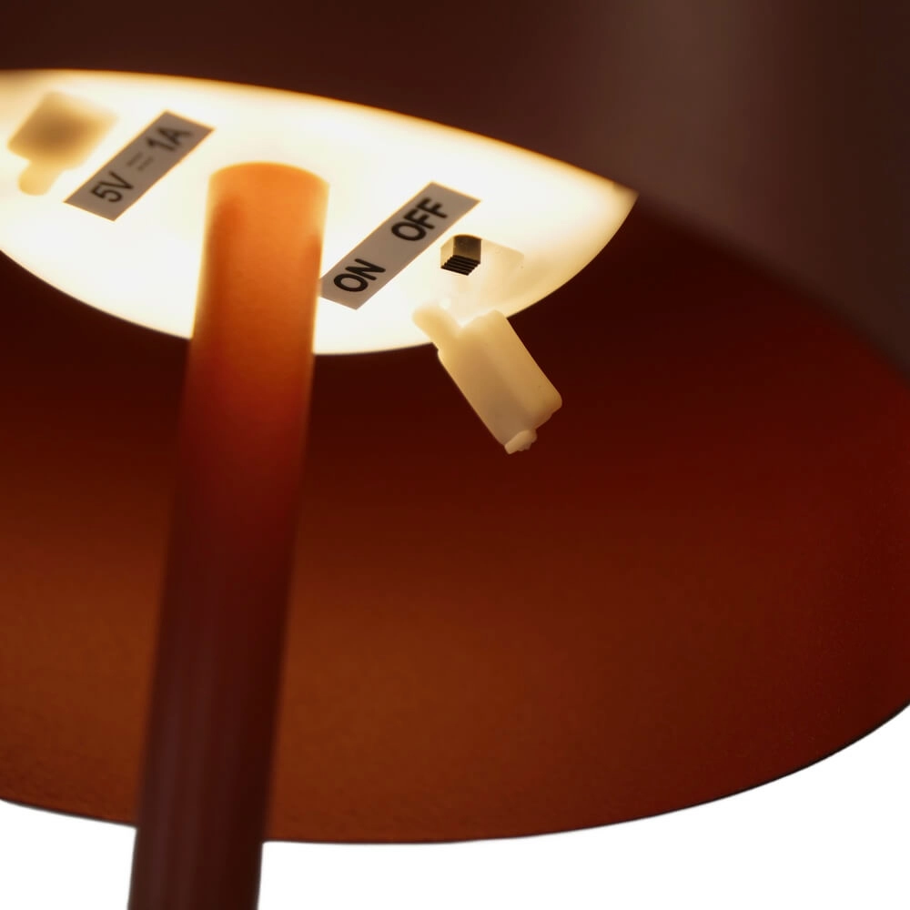 Strakke terraslamp Roccanova solar rood met usb Eglo 9008606355105