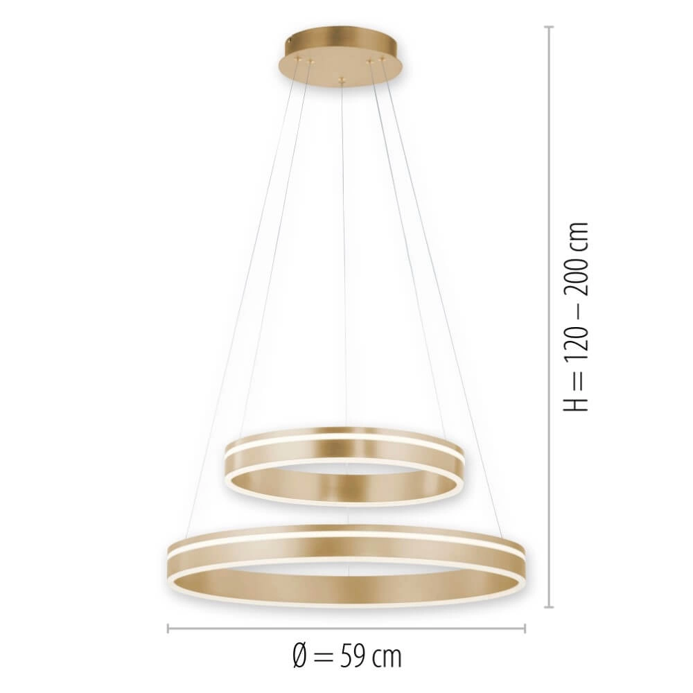 Hanglamp Q-Vito Ø 59cm messing Paul Neuhaus 4012248357781