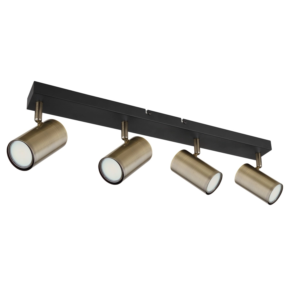 Plafondlamp 4-lichts Robby zwart met brons Globo 9007371430994