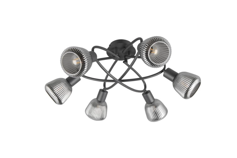 Plafondlamp Tarifa met geribbeld glas Trio 4017807615869