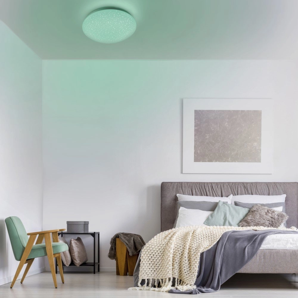 Instelbare plafonnière Skyler RGB 25cm met sterren effect Just Light 4043689928889