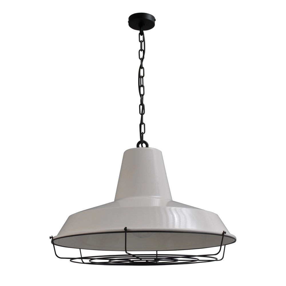Retro hanglamp Prato XXL Industria 67 Grid wit met zwart