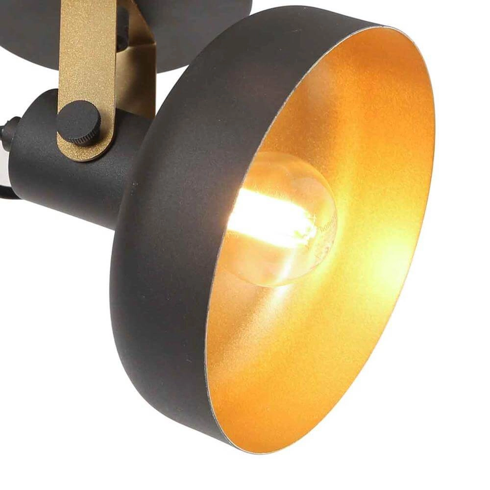 Wandlamp Prato zwart met goud Steinhauer 8712746176377