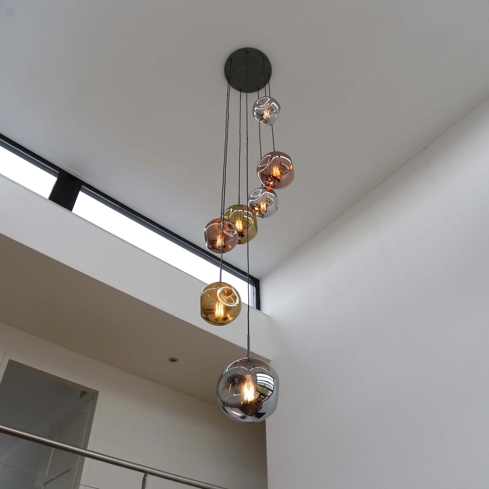 Vide hanglamp Stellar 7 glazen bollen Lyora 8716803511699