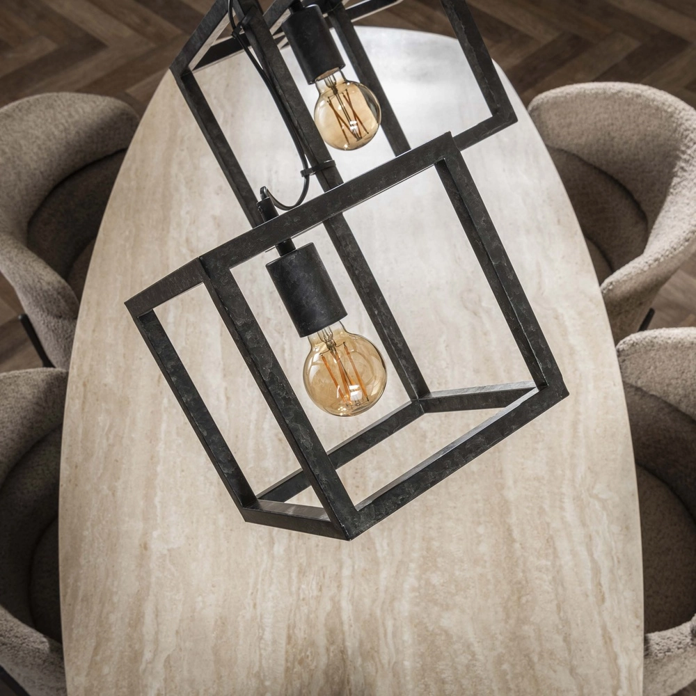 Moderne hanglamp Cube 4x E27 - charcoal Lyora 8716803512771
