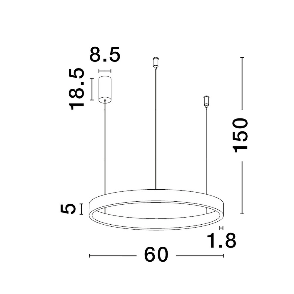 Design hanglamp Elowen wit Ø 60cm Lyora 5212017439048