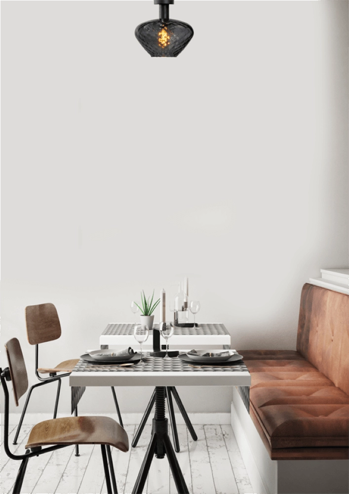 Plafondlamp - Ø 30cm - Porto met Blossom smoke glas Masterlight 8718121271545