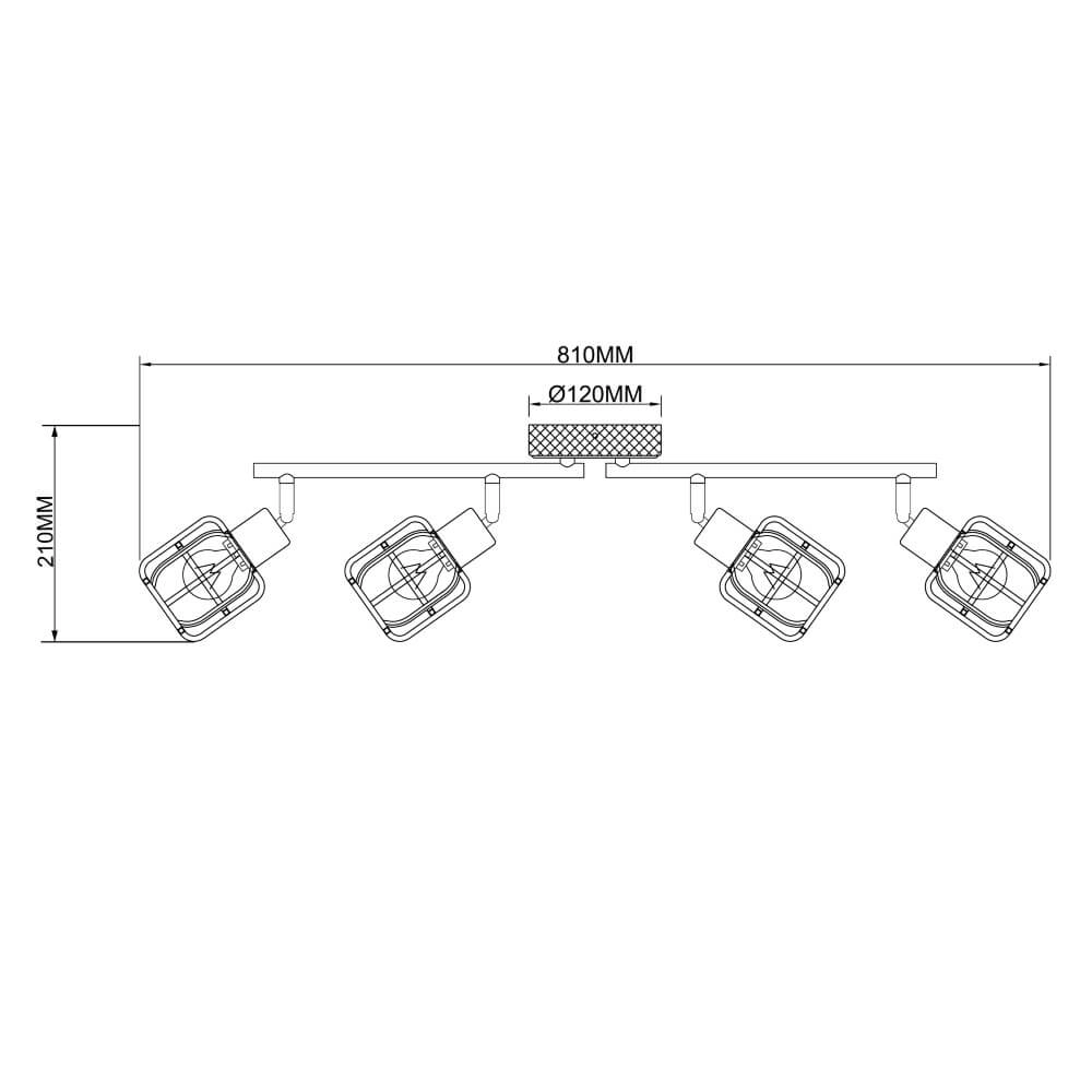 Industriële plafondlamp Gwen 4-lichts Brilliant 4004353409837