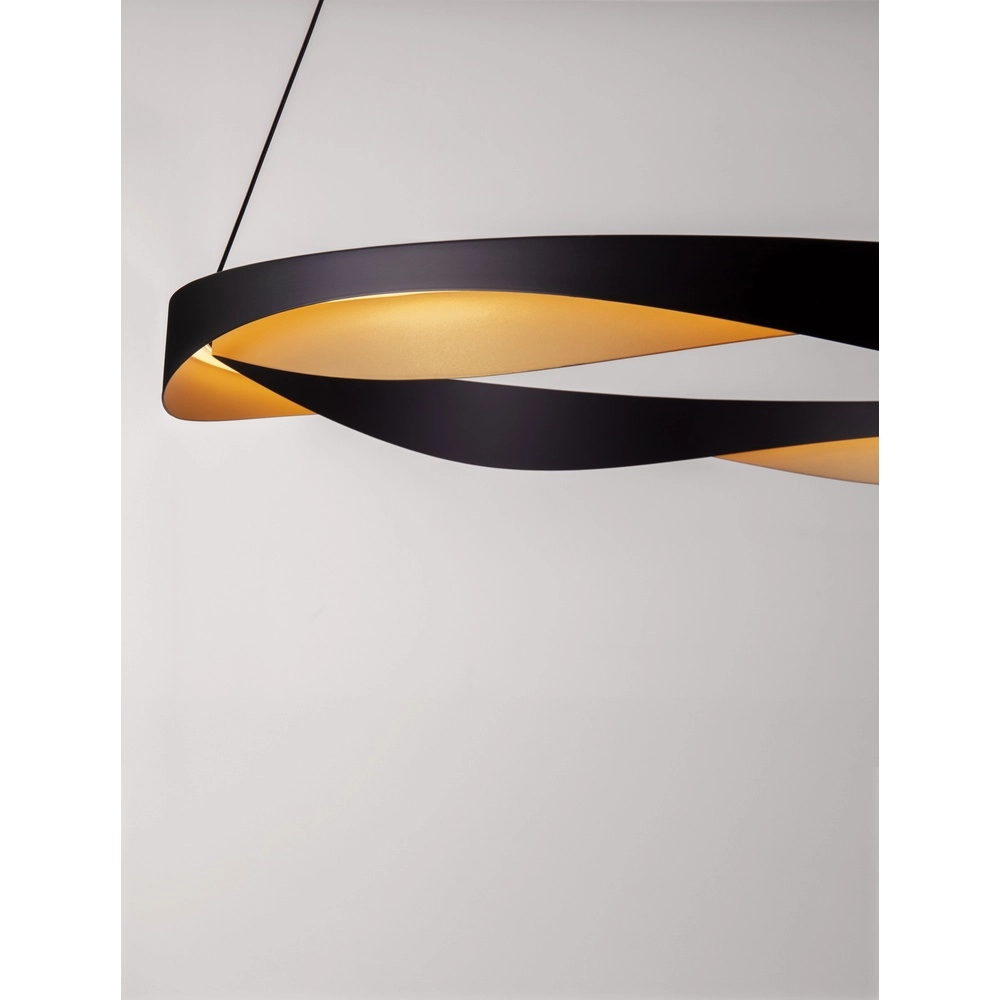 Hanglamp Radon Ø 65cm zwart met goud Lyora 5212017452504
