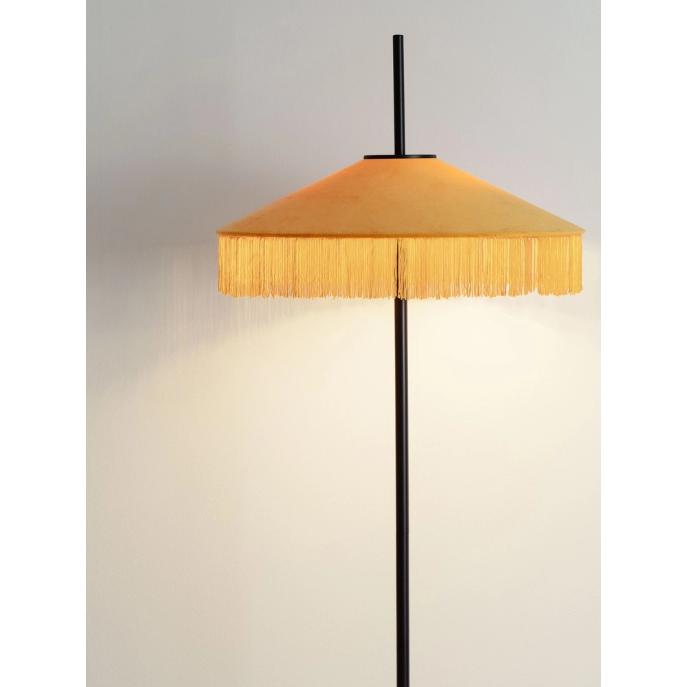 Tiffany vloerlamp Velvy geel