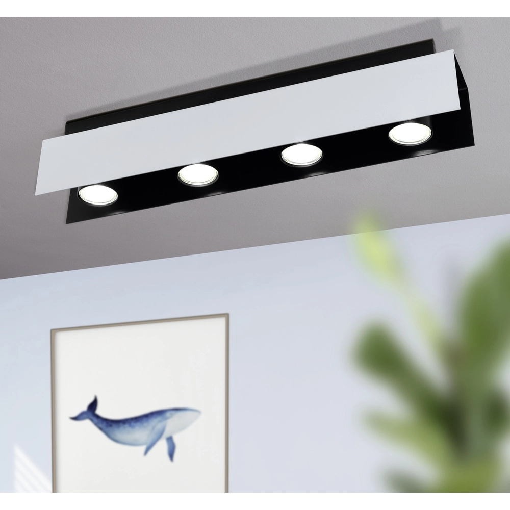 Plafondlamp Viserba 4-lichts wit en zwart Eglo 9002759973971