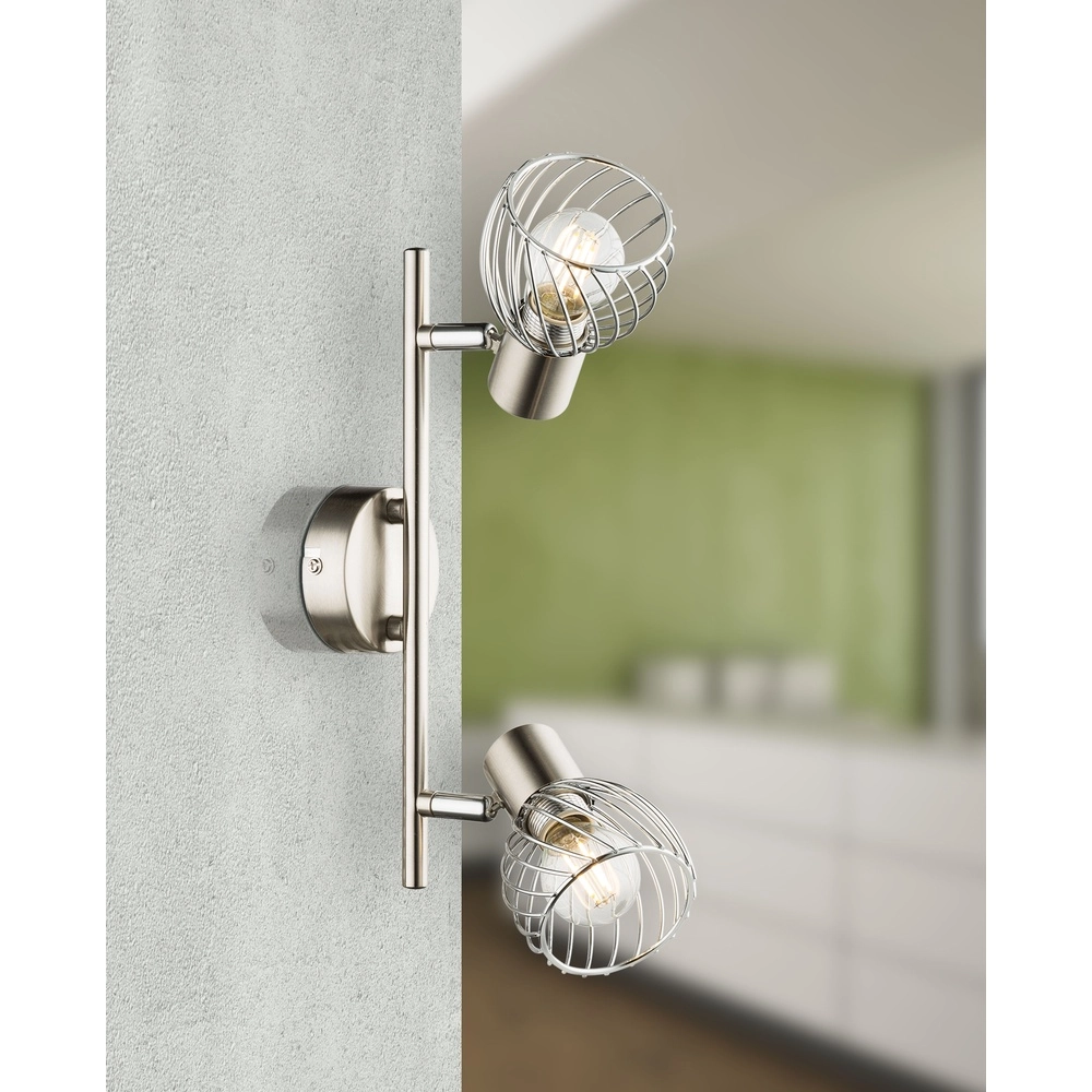 Plafondlamp Texas 2-lichts nikkel Globo 9007371359899