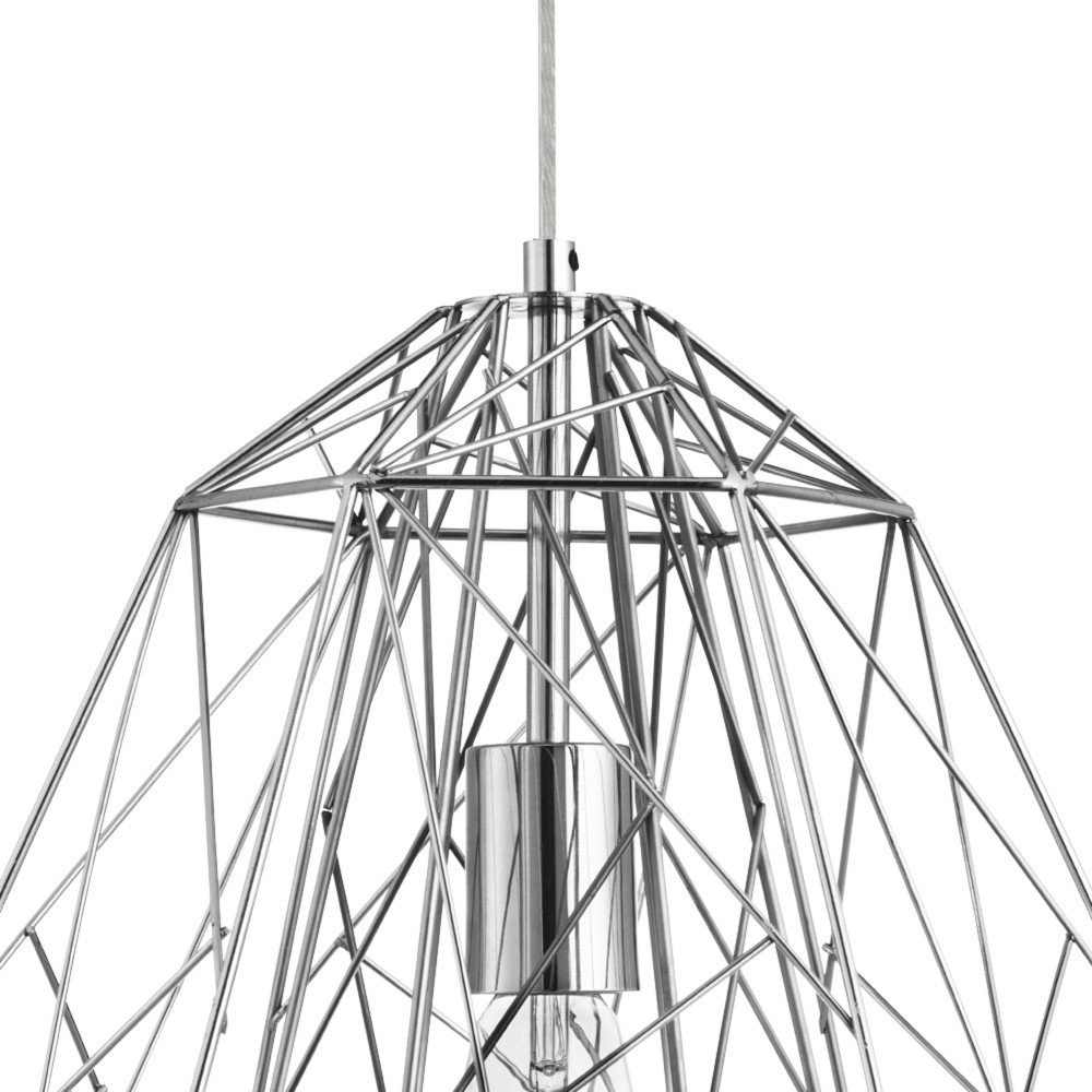 Chrome draadlamp Geometric Cage Ø 39cm Searchlight 5053423057897