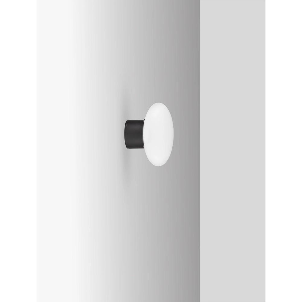 Plafondlamp Ali antraciet met ovaal wit glas Lyora 5212017476456