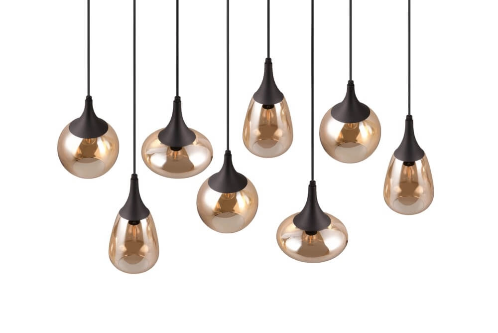 8-lichts hanglamp Lumina met amber glas Trio 4017807577679