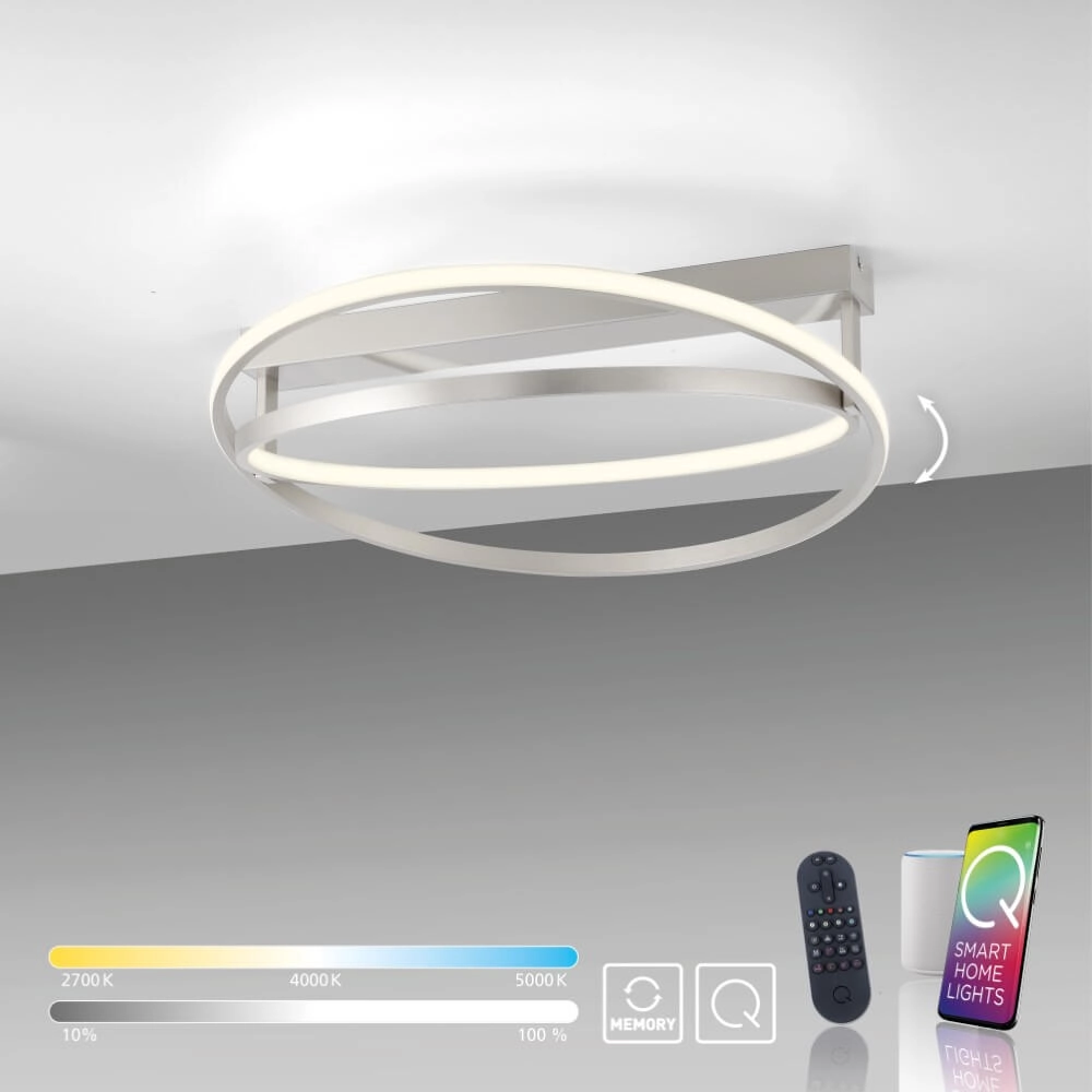 Plafondlamp Q-Beluga metaal Paul Neuhaus 4012248373590