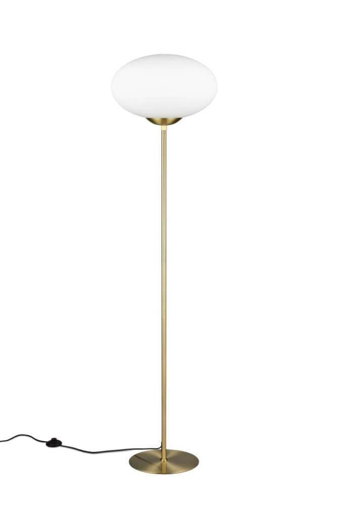 Vloerlamp Fomento Ø 40cm - messing met wit glas Trio 4017807616156