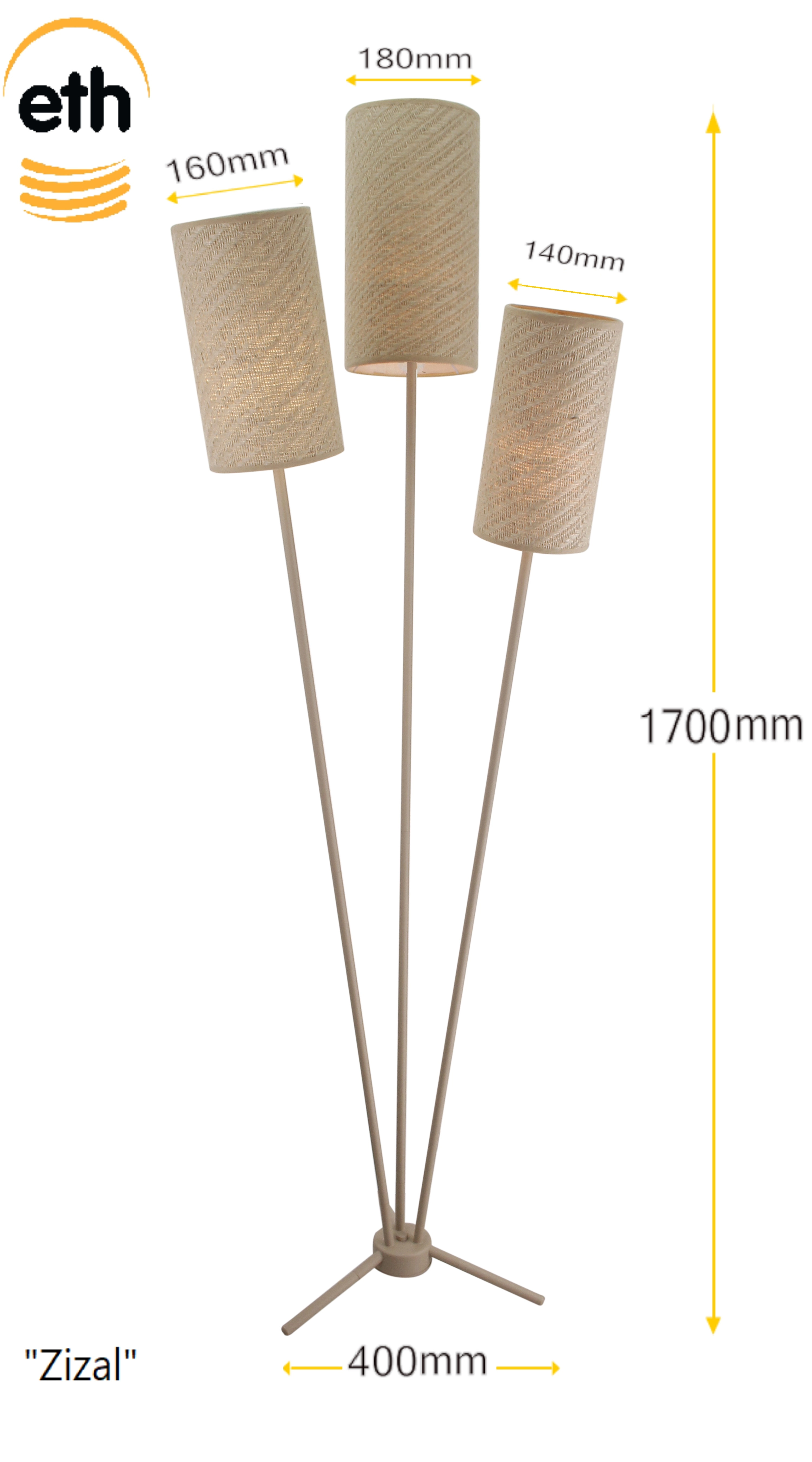Stoffen vloerlamp Zizal ETH 8720195312659