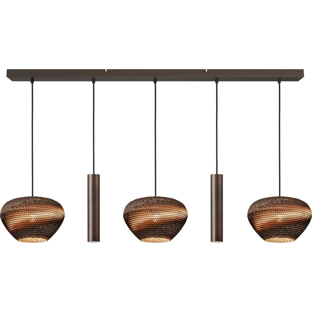 3-lichts hanglamp Cartone met Think Paper kap