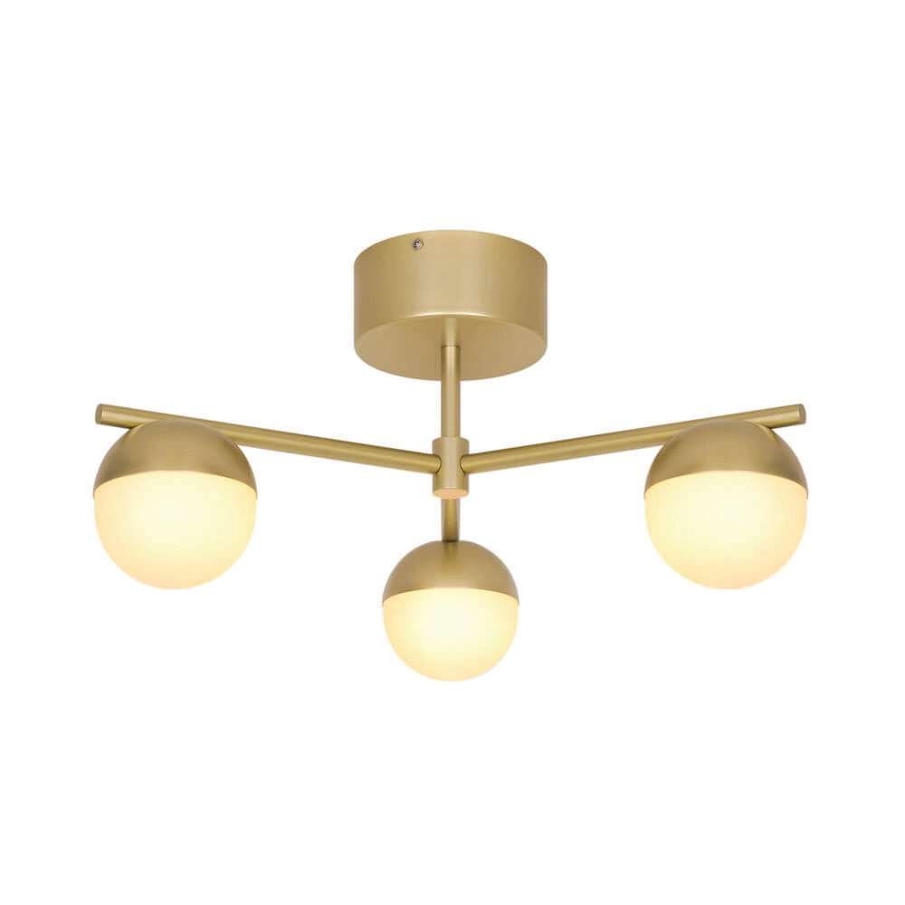 Messing plafondlamp Contina design 3-lichts Messing plafondlamp Contina design 3-lichts