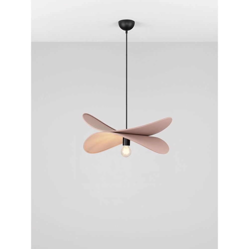 Moderne hanglamp Luve zwart met mokka bruin Lyora 5212017493712