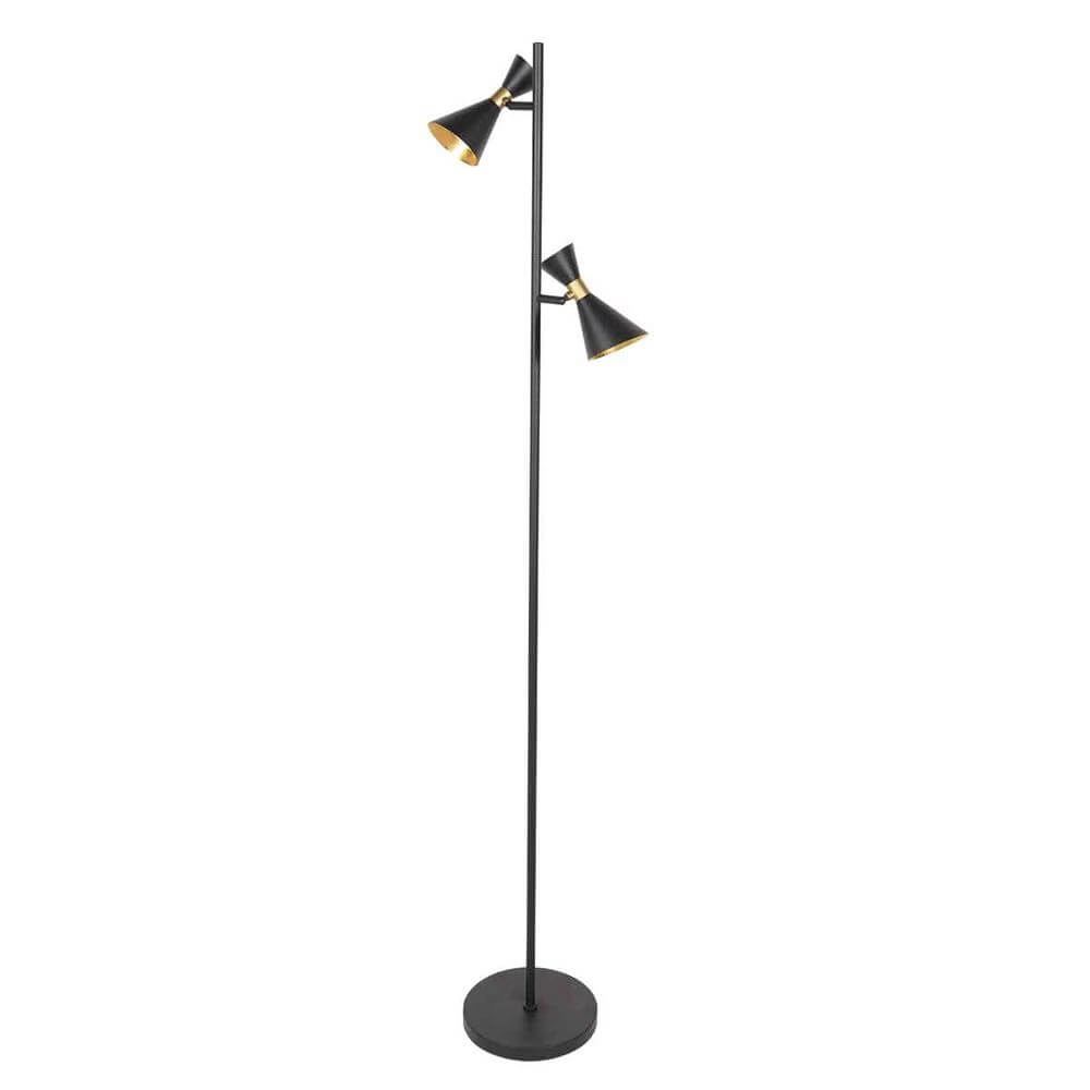 Design vloerlamp Preto zwart met goud Steinhauer 8712746176315