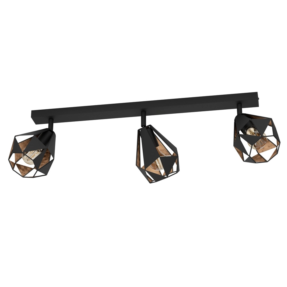Zwarte plafondlamp Carlton 7 3L - met koper