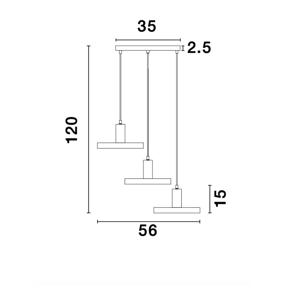 Design hanglamp Garni 3-lichts zwart Lyora 5212017420770