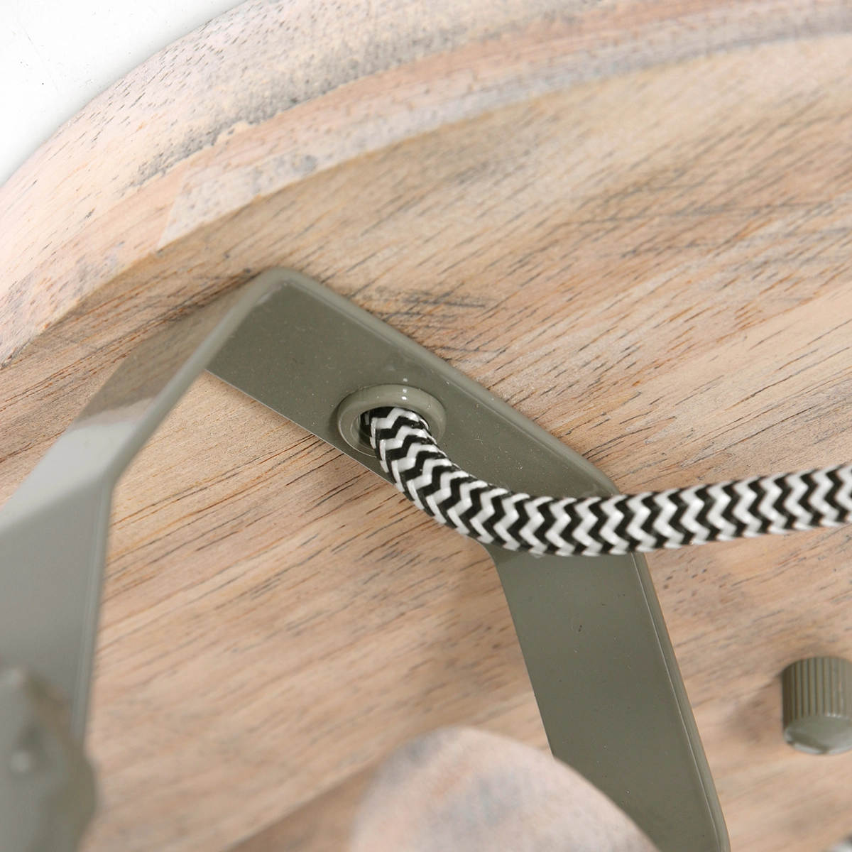 Industriële plafondlamp Gearwood 3-lichts retro groen met hout Steinhauer 8712746135398