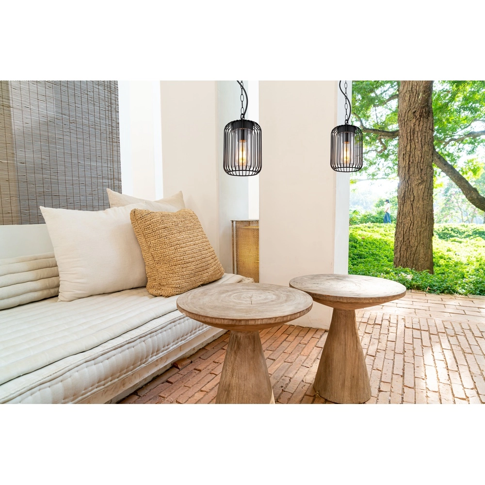 Hanglamp Nina zwart voor buiten Globo 9007371435340