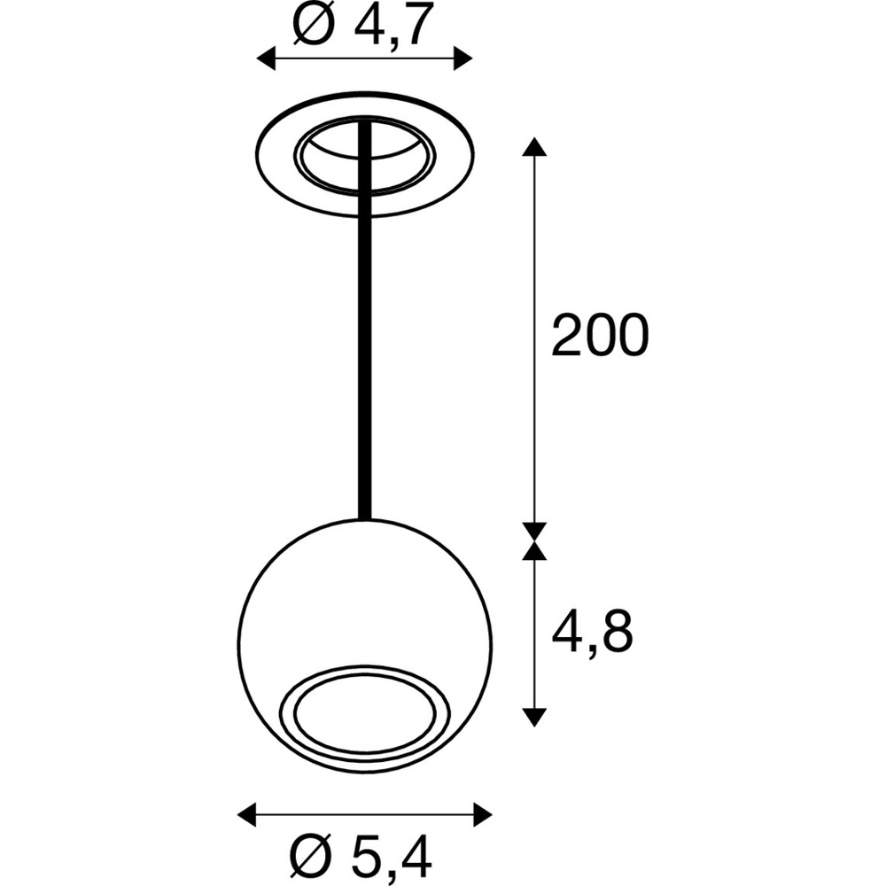 Inbouw hanglamp Dysko zwart SLV 4024163316644