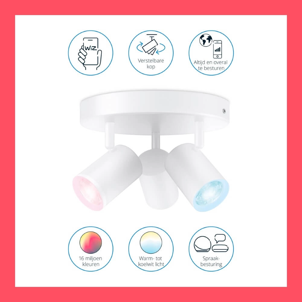 3-lichts opbouwspot Imageo smart - wit WiZ 8719514554511