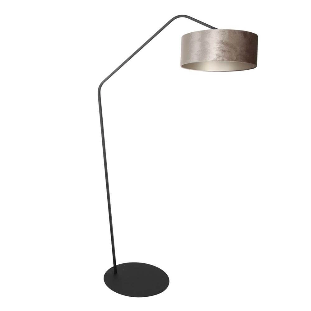 Vloerlamp Zig-Zag zwart met grijze kap Ø 40cm