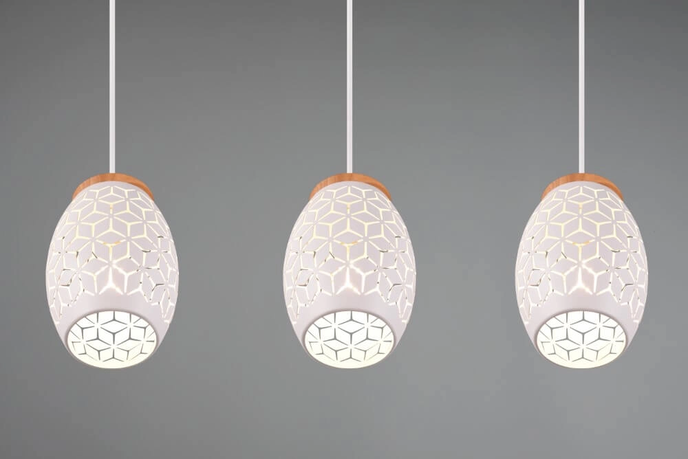 Witte hanglamp Bidar 3-lichts Trio 4017807574920