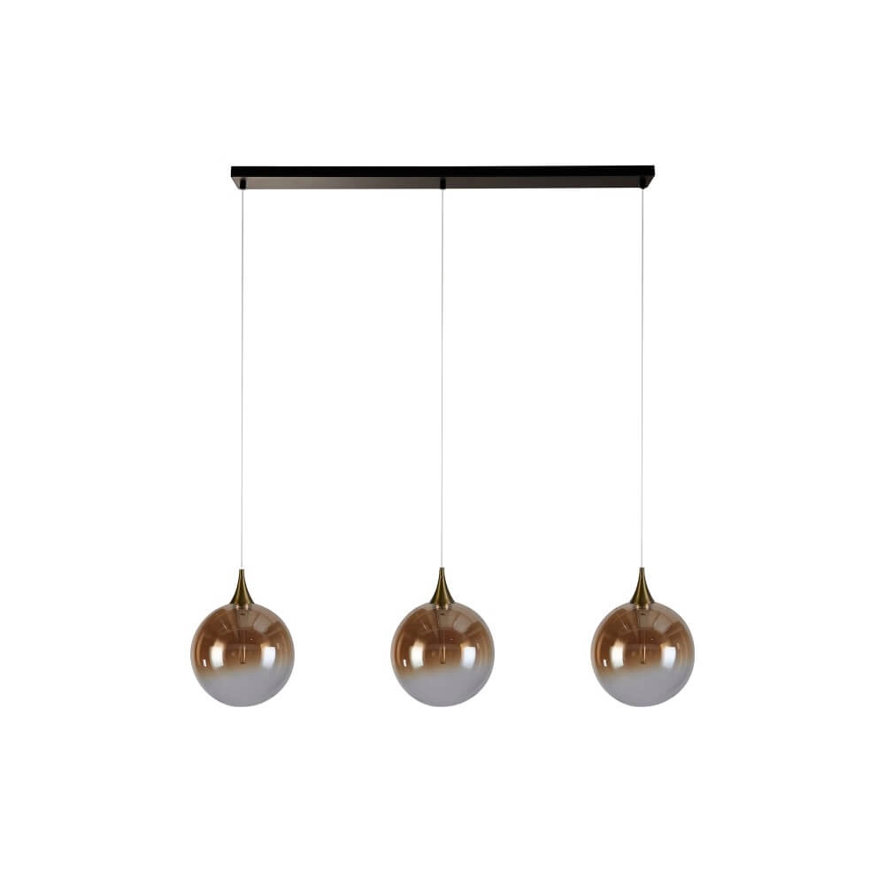 3-lichts hanglamp Alchemy amber glas Searchlight 5053423273839