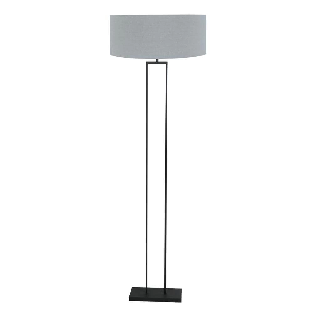 Vloerlamp Stang zwart met lichtblauwe kap
