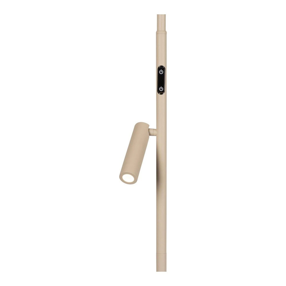 Design vloerlamp Celeste zand bruin Ø 28cm met leeslampje Lucide 5411212032256