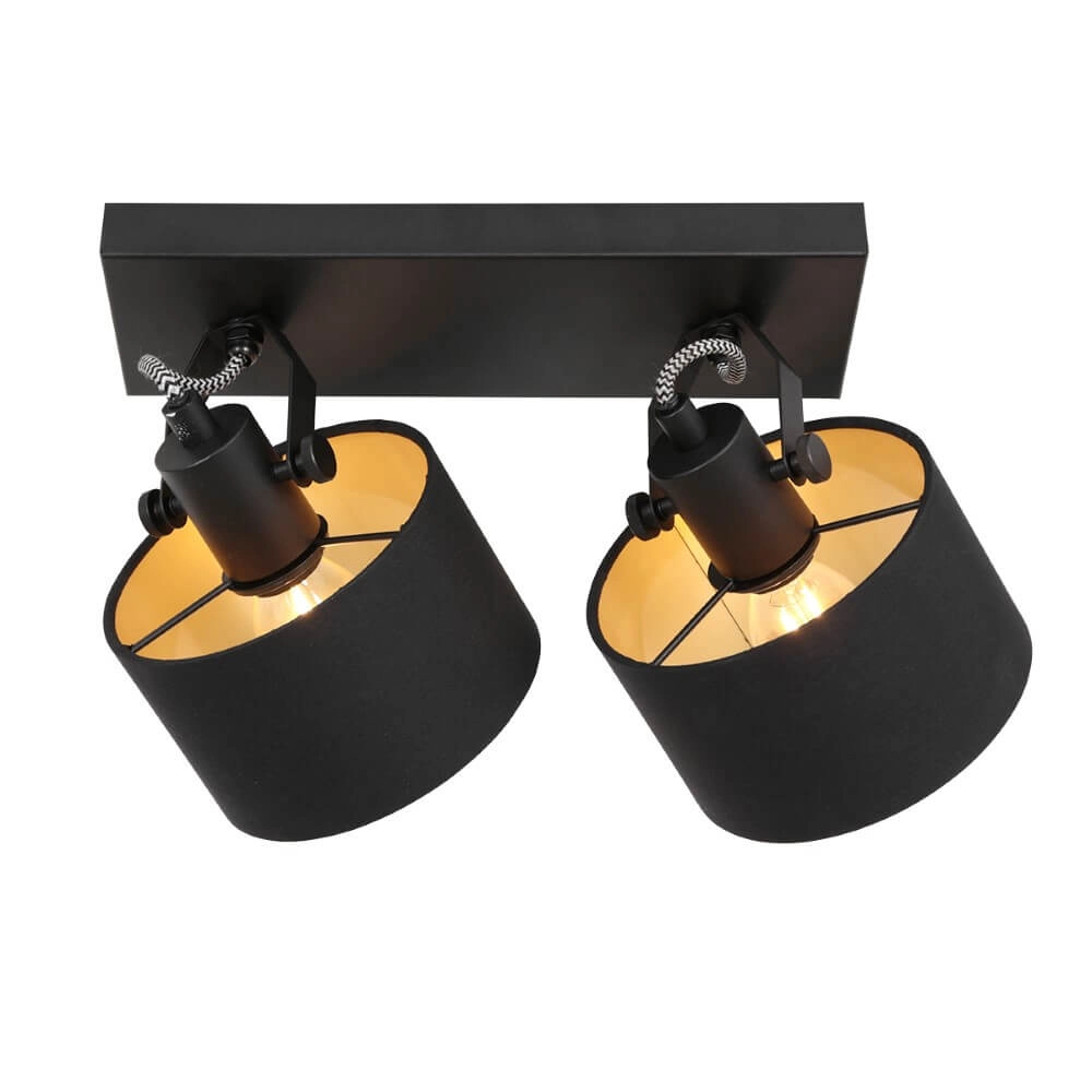 Zwarte plafondlamp Ornoir 2-lichts Steinhauer 8712746151411