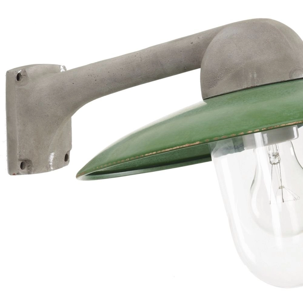 Industrie stallamp Fabrique metaalgrijs met retro groen KS Verlichting 8714732119696