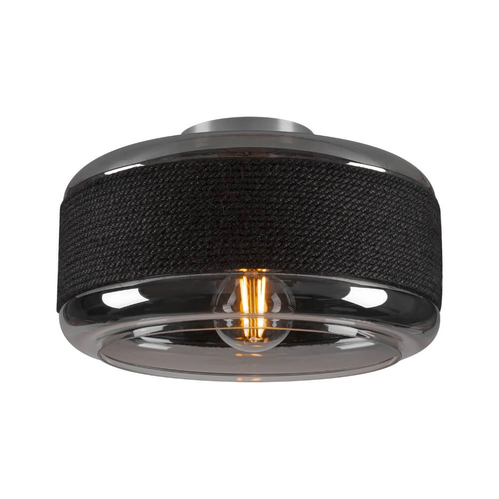Glazen plafondlamp Pantilo Rope 27 Ø 27cm - goud met amber