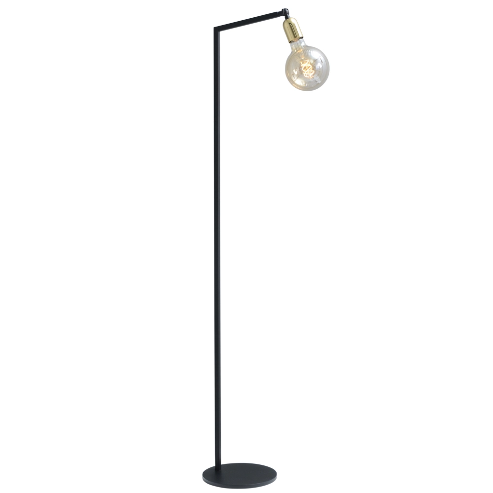 Vloerlamp verstelbaar Tube met gouden fitting Vloerlamp verstelbaar Tube met gouden fitting