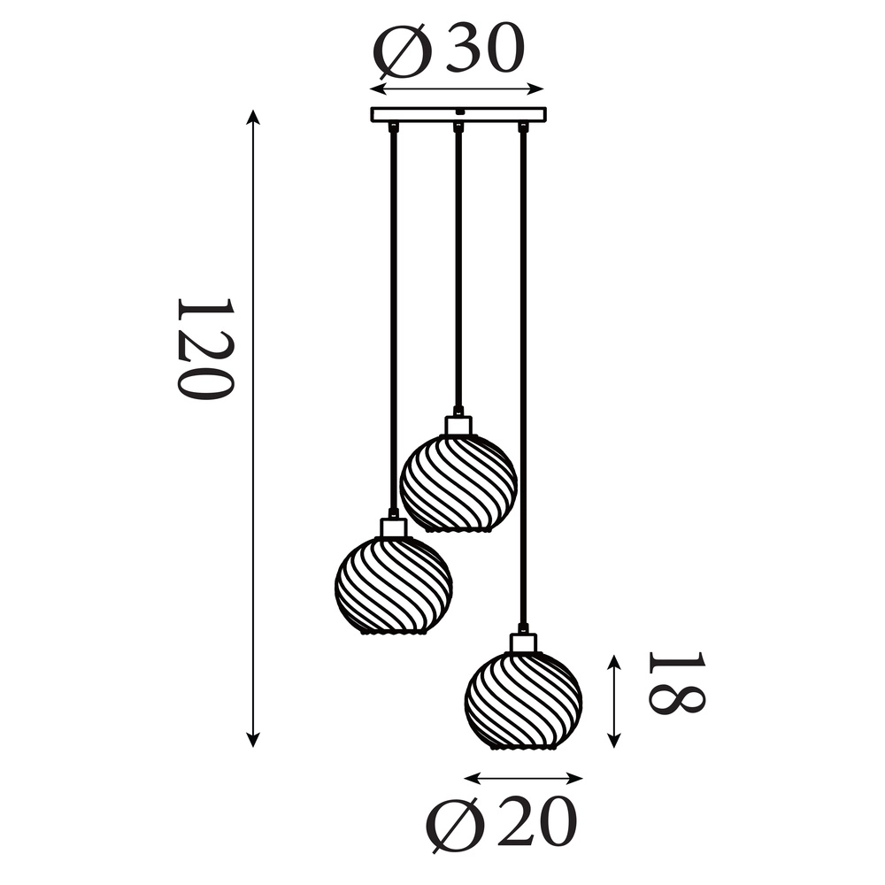 Hanglamp Radiance 3-lichts goud Searchlight 5053423305837