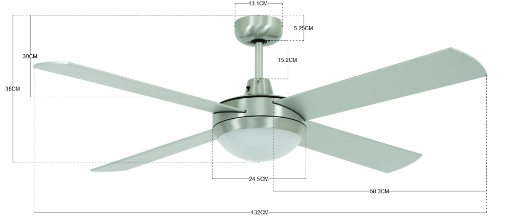 RVS plafondventilator Futura Mood Ø 132cm Beacon 9333509127840