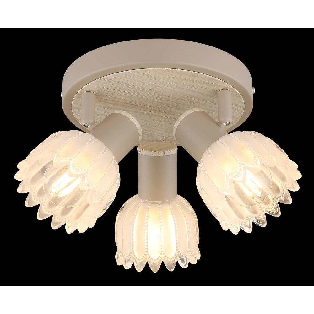 3-lichts plafondspot Planta zand bruin Globo 9007371572939